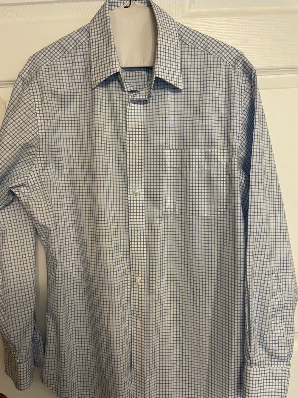 Jos. A. Bank Men's Blue Check Traveler Dress Shirt